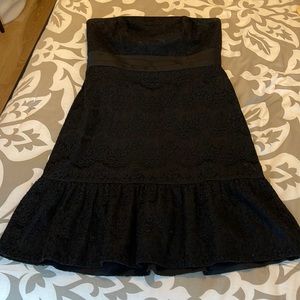 White House Black Market beautiful black lace strapless dress like new size 8